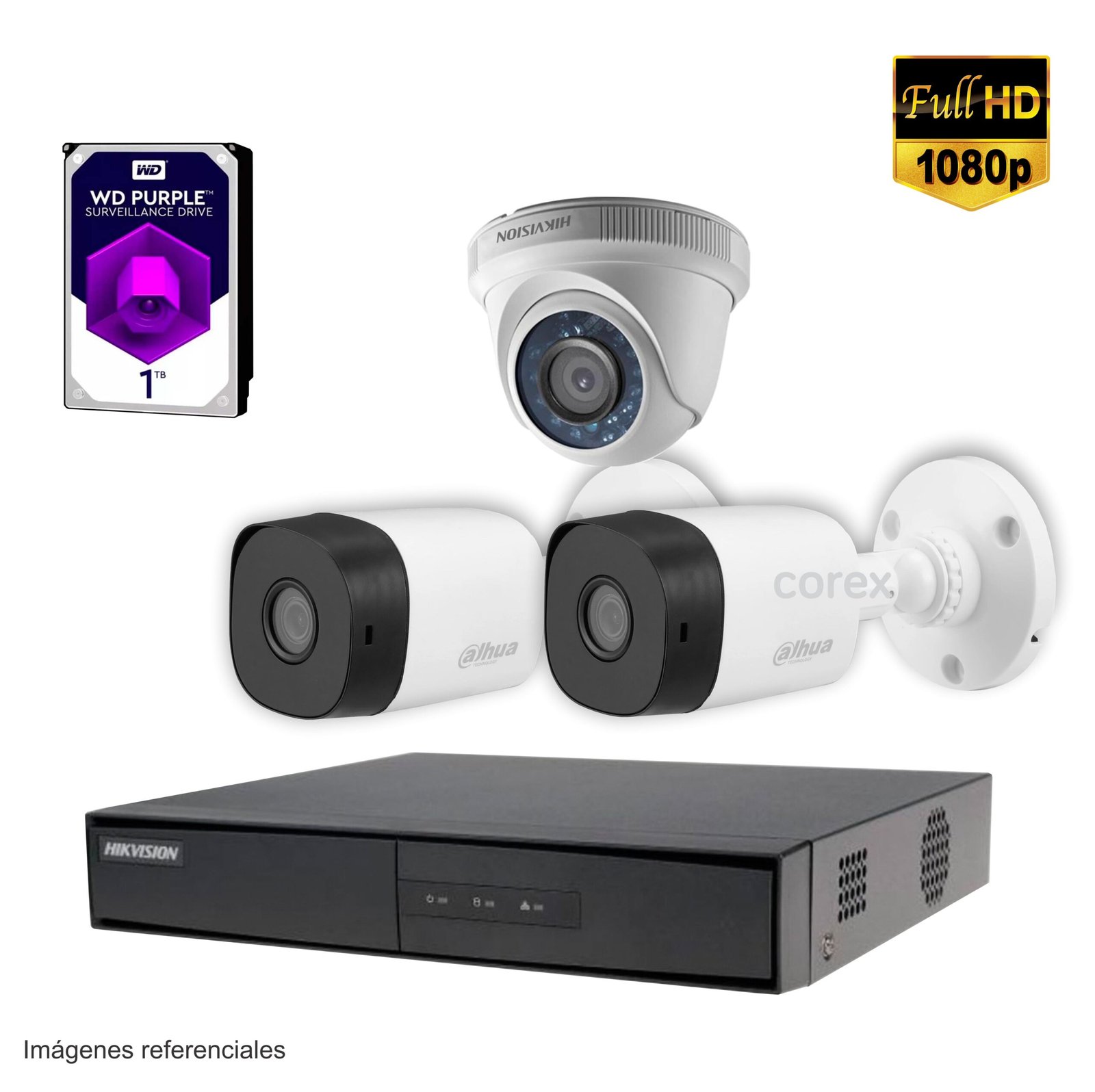 Kit 3 cámaras FULL HD – GRATIS 1TB