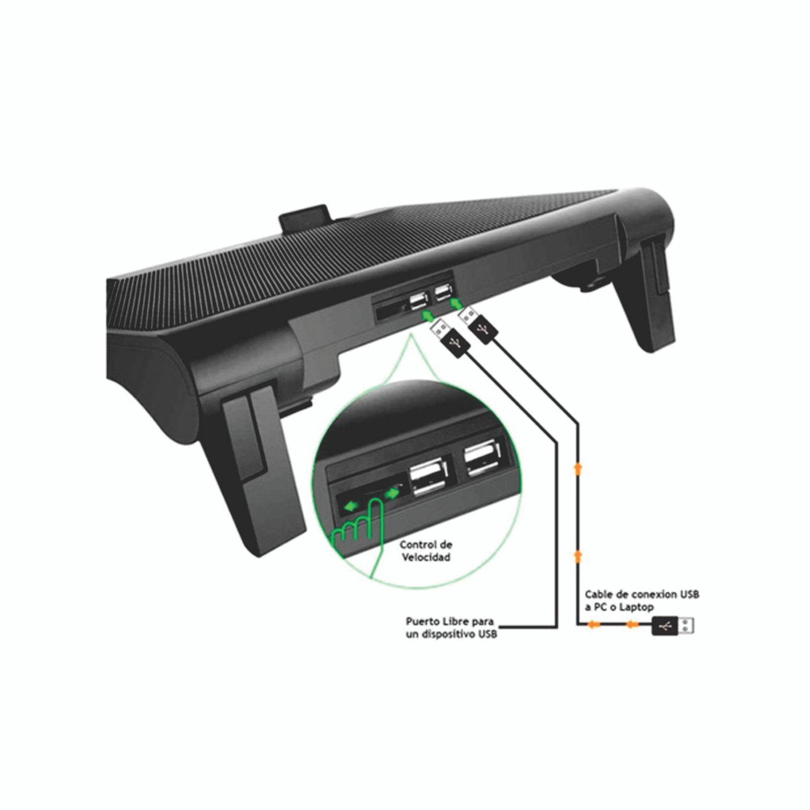 Cooler para Laptop Gamer – Reclinable 5 ventiladores - Image 3