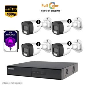 Kit 4 cámaras FULL HD + Full Color – GRATIS 1TB
