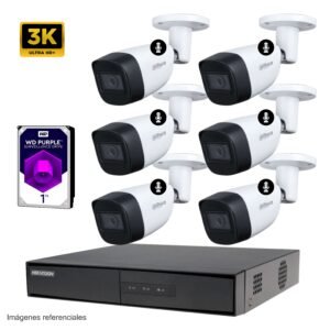 Kit 6 cámaras 3K/5mp – GRATIS 1TB