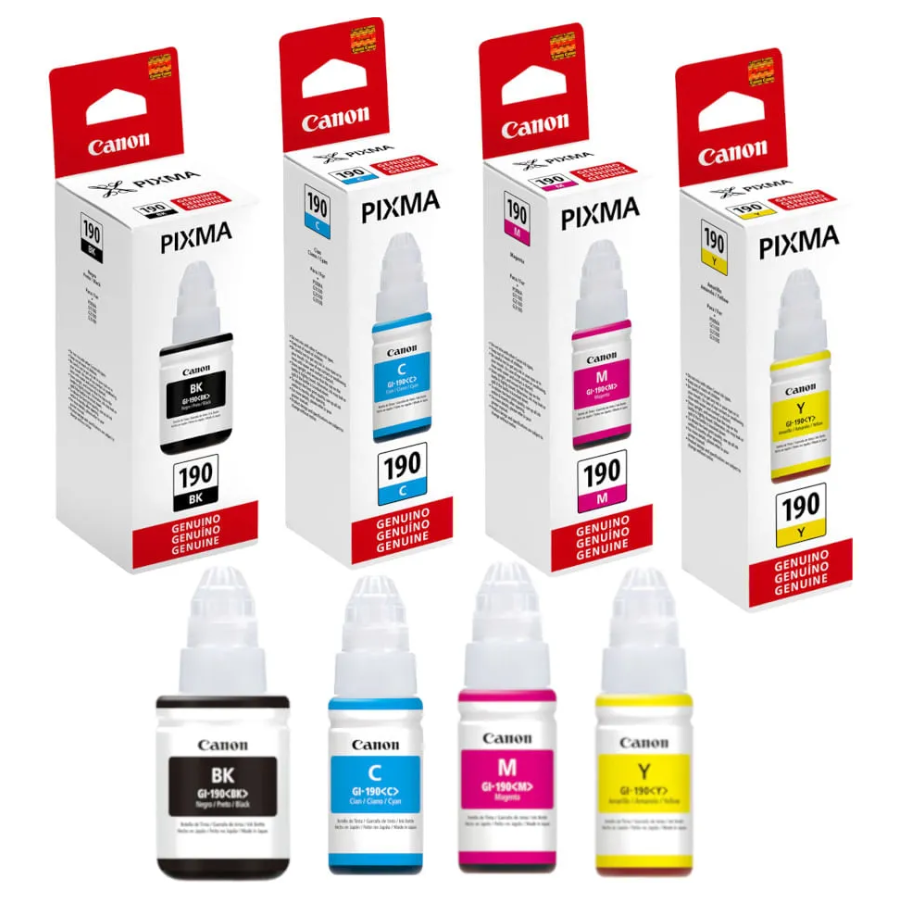 Pack x4 tintas CANON 190