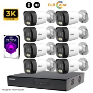 Kit 8 cámaras 3K/5mp + Smart Full Color – GRATIS 1TB