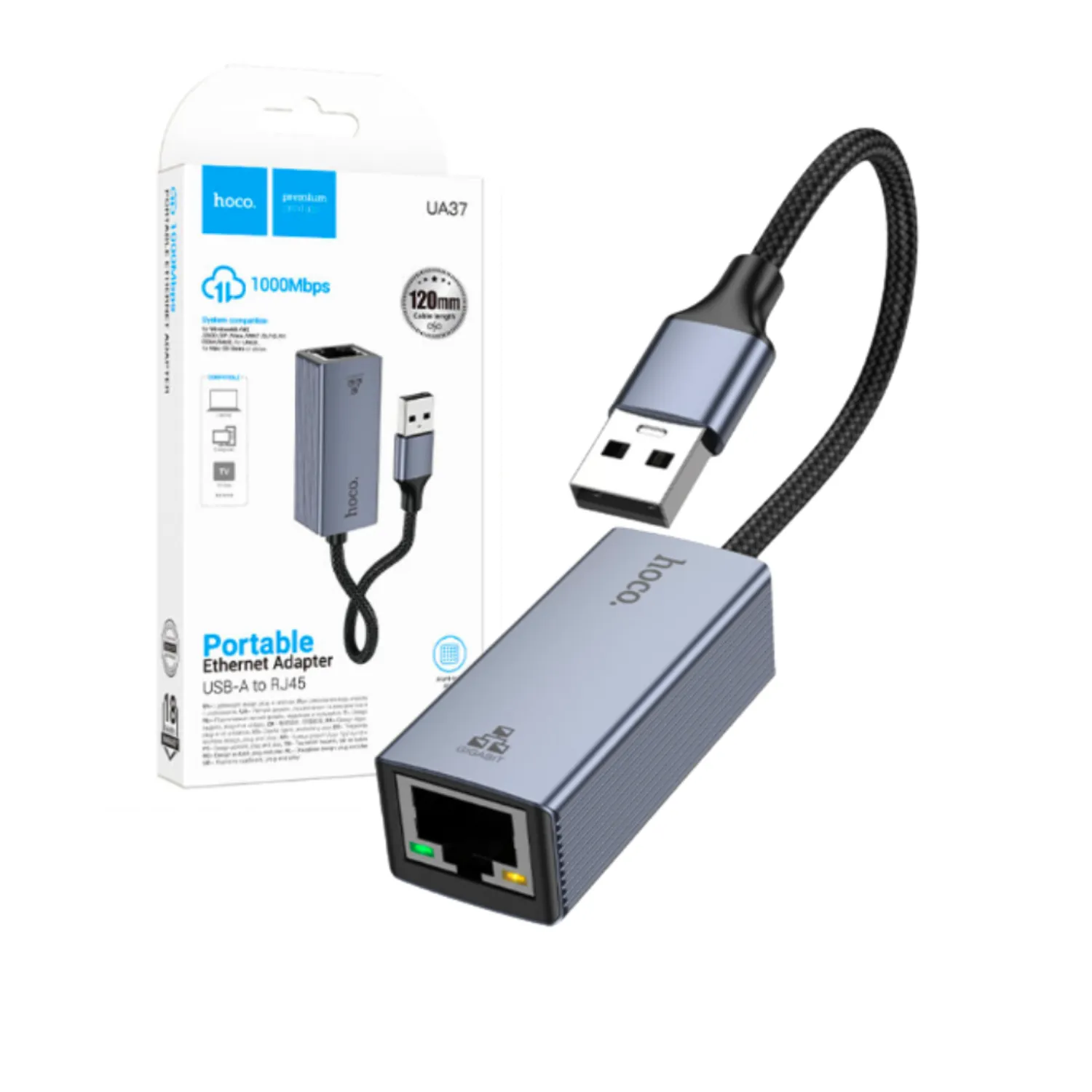 Adaptador USB a Red Gigabit Hoco - Image 3